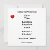 Valentijnsfeest Uitnodiging (Achterkant)