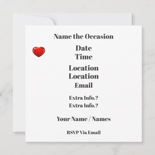 Valentijnsfeest Uitnodiging (Achterkant)