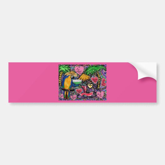 Valentijnsfeestpapegaai Bumpersticker (Voorkant)