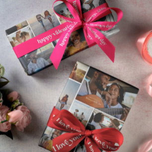 Valentijnsfoto-collage Gepersonaliseerde 10 foto Cadeaupapier