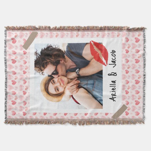 Valentijnsfoto Rood Hart Beste Echtgenoot Aangepas Deken (Voorkant)