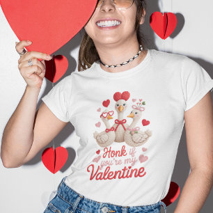 Valentijnsgans Domme Toeter Als Je Mijn Valentijn  T-shirt