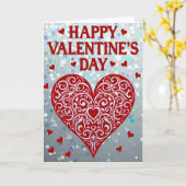ValentijnsGlitter Scroll Hart Kaart (Gele Bloem)