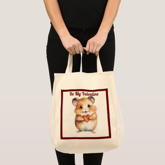 Valentijnshamster met hart tote tas (Voorkant (product))