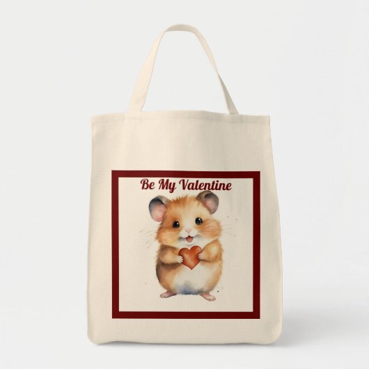 Valentijnshamster met hart tote tas (Voorkant)