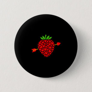 Valentijnshart Aardbei Pijl Grappig Stel Roma Ronde Button 5,7 Cm