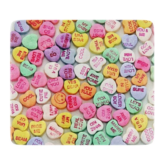 Valentijnshart Citaten Snoep Snijplank (Voorkant)