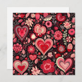 Valentijnshart decoratief feestdagenkaart (Voorkant / Achterkant)