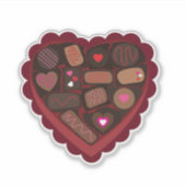 Valentijnshart Doos Chocolade Sticker (Voorkant)