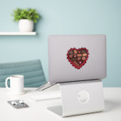Valentijnshart Doos Chocolade Sticker (Laptop op bureau)