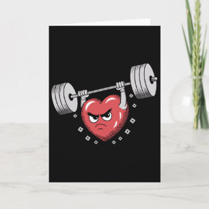 Valentijnshart Gewichten Lichten Funny Workout  Kaart