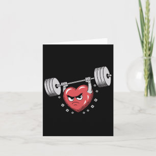 Valentijnshart Gewichten Lichten Funny Workout  Kaart