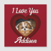 Valentijnshart hond liefde Aangepaste foto naam op (Voorkant)