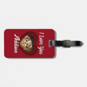 Valentijnshart hond liefde Aangepaste foto naam op Bagagelabel (Achterkant horizontaal)