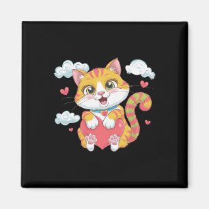 Valentijnshart Kitty Liefde Kat Regenboog Schattig Magneet