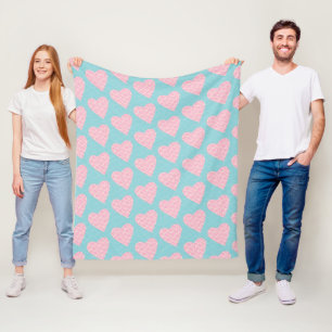 Valentijnshart Knuffels en Kusjes Doodles Fleece Deken