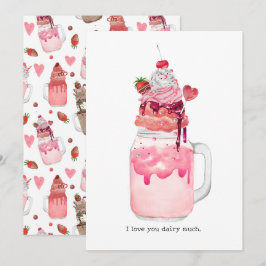 Valentijnshart Milkshake Ik Hou van Jou Pun Kaart