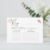 Valentijnshart minimalistische bruidsreceptenkaart (Staand voorkant)
