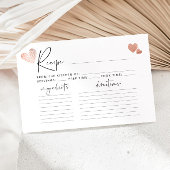 Valentijnshart minimalistische bruidsreceptenkaart