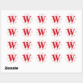 Valentijnshart Monogram Initiaal Ronde Sticker (Vel)