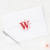 Valentijnshart Monogram Initiaal Ronde Sticker (Envelop)