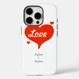 Valentijnshart Namen Aanpassen iPhone 16 Pro Hoesje