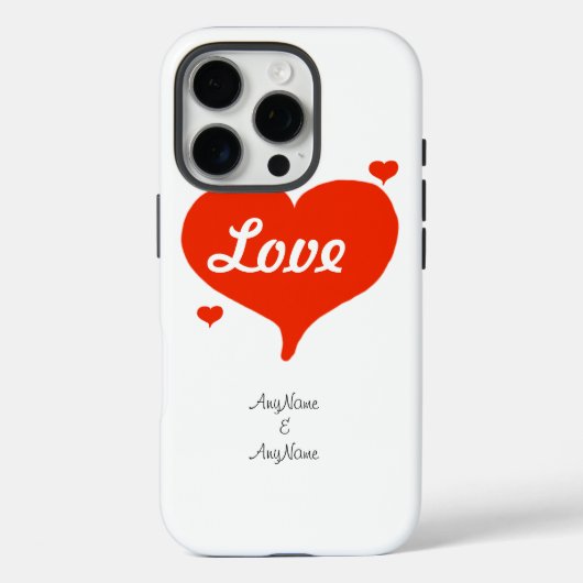 Valentijnshart Namen Aanpassen Case-Mate iPhone Case (Achterkant)