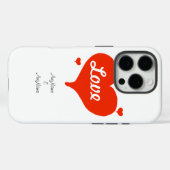 Valentijnshart Namen Aanpassen Case-Mate iPhone Case (Achterkant (horizontaal))