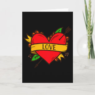 Valentijnshart Pijl Shirt Retro Liefde Hart Valent Kaart
