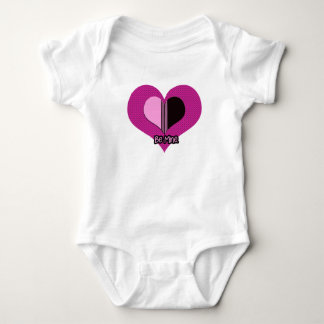 Valentijnshart Roze en Zwart Wees Van Mij Romper