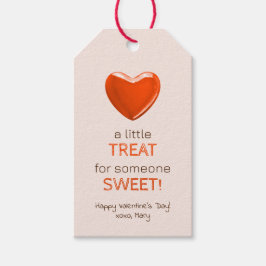 Valentijnshart snoepje kleine zoete traktatie cadeaulabel