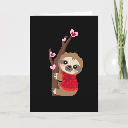 Valentijnshart van luiaard kaart (Voorkant)