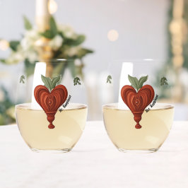 Valentijnshart Wijnglas Zonder Voet