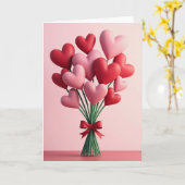 Valentijnsharten Boeketkaart Kaart (Gele Bloem)
