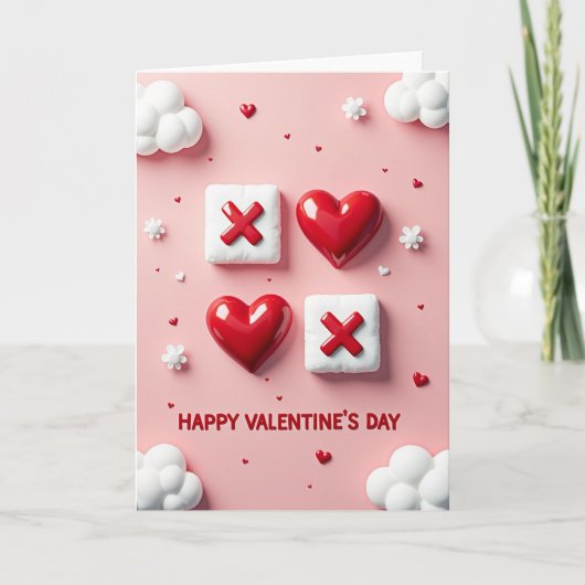Valentijnsharten Boter-kaas-en-eieren Kaart (Voorkant)