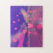 Valentijnsharten boven water legpuzzel (Verticaal)