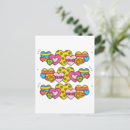 Valentijnsharten Briefkaart