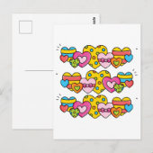 Valentijnsharten Briefkaart (Voorkant / Achterkant)