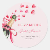 Valentijnsharten Bruisende Whimsicale Bruiloftssal Ronde Sticker (Voorkant)