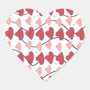 Valentijnsharten Doodles Stippen Patroon      Hart Sticker