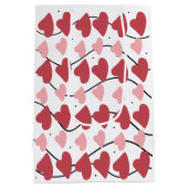 Valentijnsharten Doodles Stippen Patroon Medium Cadeauzakje (Achterkant)