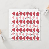 Valentijnsharten Doodles Stippen Patroon Postca Kaart (Voorkant / Achterkant in situ)