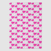 Valentijnsharten en pijlen roze patroon tissuepapier (Voorkant)