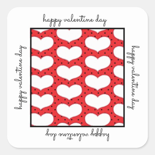 Valentijnsharten en Stippen Sticker (Voorkant)