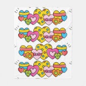 Valentijnsharten Fleece Deken (Voorkant)
