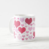 Valentijnsharten in overvloed koffiemok (Voorkant links)