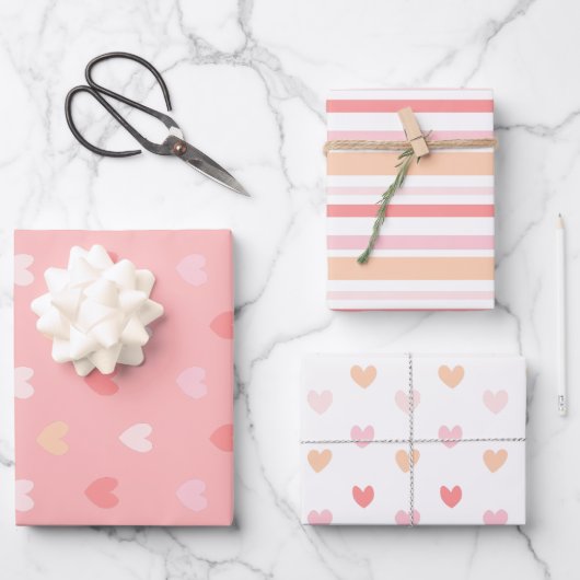 Valentijnsharten Inpakpapier Vel (Voorkant)