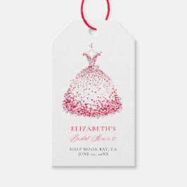 Valentijnsharten Jurk Strik Elegante Bruids Shower Cadeaulabel