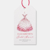 Valentijnsharten Jurk Whimsical Bruidsmeisjesfeest Cadeaulabel (Voorkant)