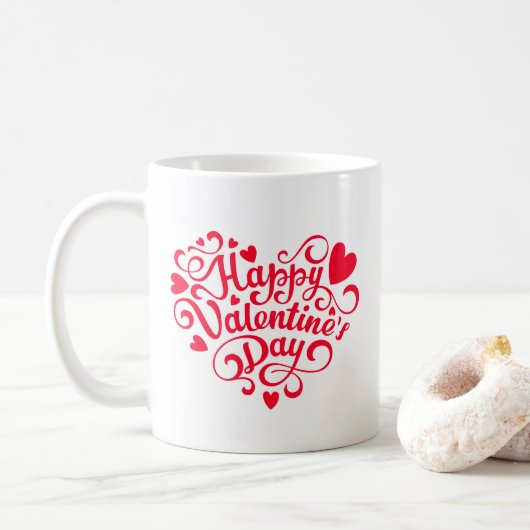 Valentijnsharten koffiemok (Met donut)